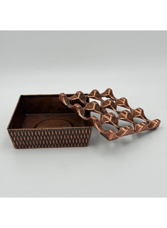 Decorative Ashtray with Geometric Design in Bronze – Made in Tyrkey - Image 3